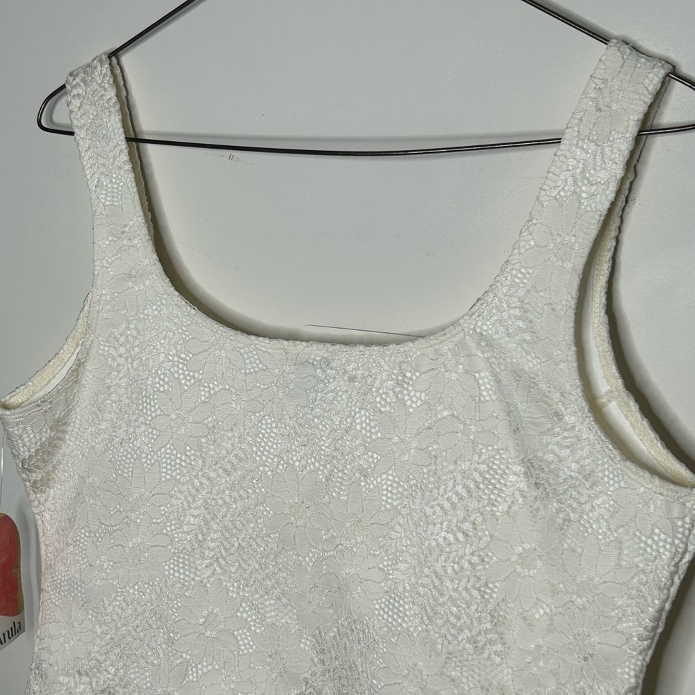 Arula Women’s 1X Gardenia Lace Crop Faux Corset Top Cream Cottagecore Whimsy - Picture 7 of 8